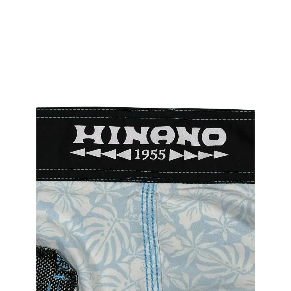 Hinano Tahiti Hawaiian Board Shorts Unlined Men's 36 All Over Print Floral Swim